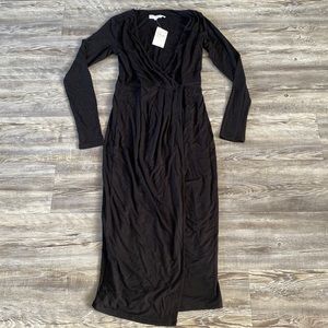 GOOD AMERICAN WRAP DRESS IN BLACK001